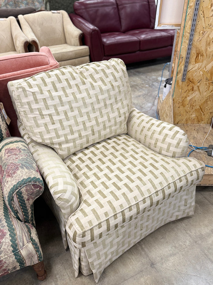 Light Green and White Armchair