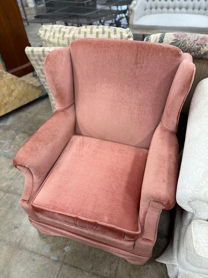 Rose Pink Velvet Armchair