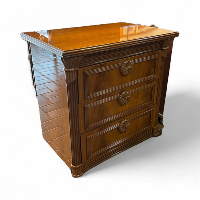 3 Drawer Nightstand With Carved Detailing