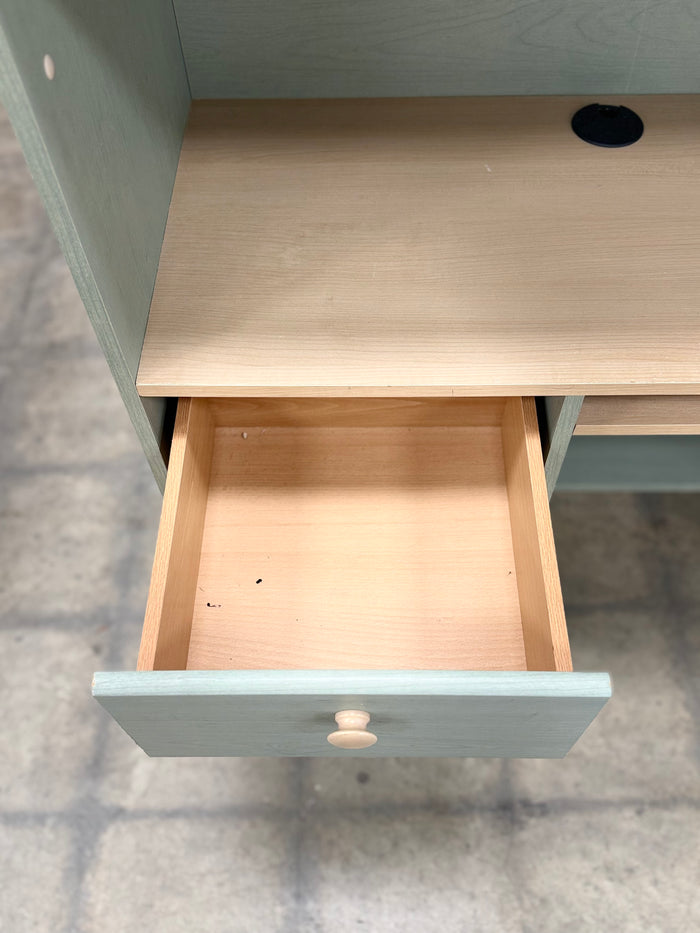 Mint Green and Light Wood Small Desk