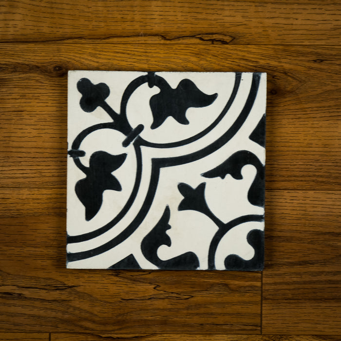 8" x 8" Patterned C-48 White/Black Stone Tiles  7 sq. ft. (16 per box)
