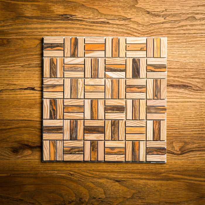 12" x 12" Wood Blend Mosaic Tile  9.69 sq. ft. (10 per box)