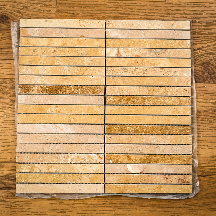 12" x 12" Brown TravNoce-P Marble Mosaic Tiles  11 sq. ft. (11 per box)