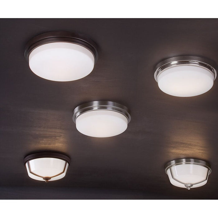 1-Light Satin Nickel LED Flush Mount Ceiling Light