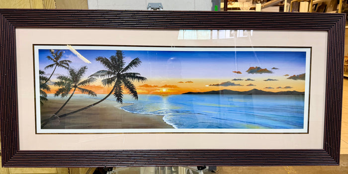Framed Beach Sunset Wall Art