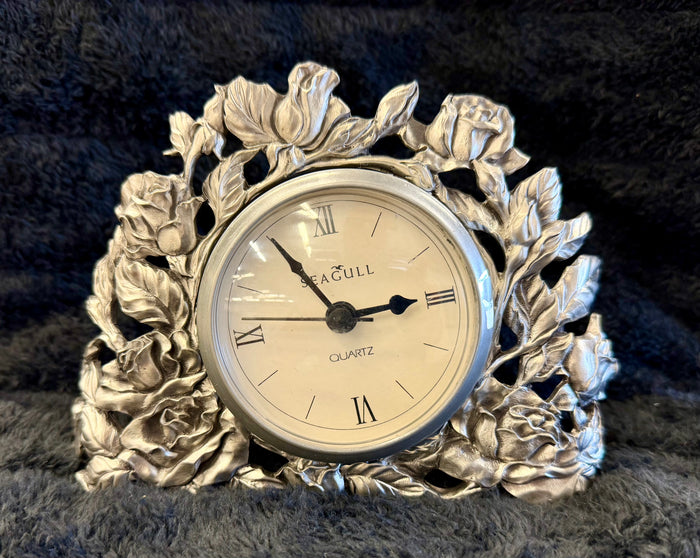 Vintage Seagull Pewter Clock