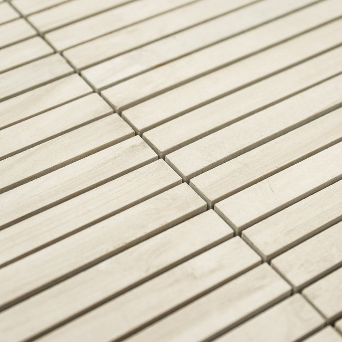 Matt Cream Mosaic Tiles - 11.9" x 11.9"