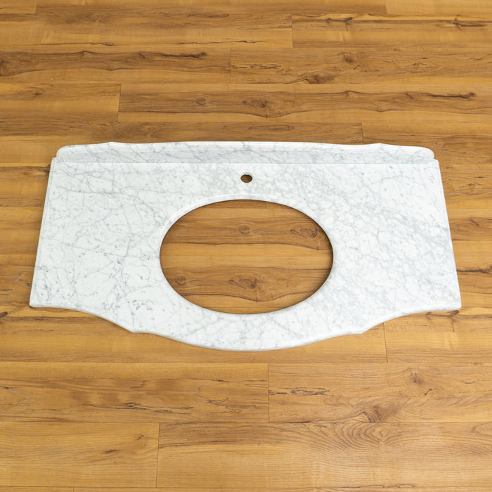 Godi 46" Vanity Countertop w/ Backsplash - Carrera White Marble