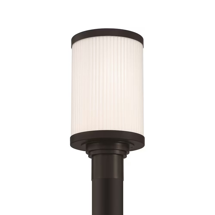 Massey 1-Light 15"H Integrated LED, Black Metal, Outdoor Post Lantern Light