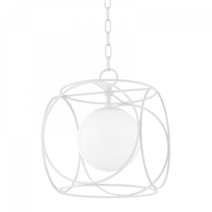 Claire 1-Light Small Pendant Light in Textured White