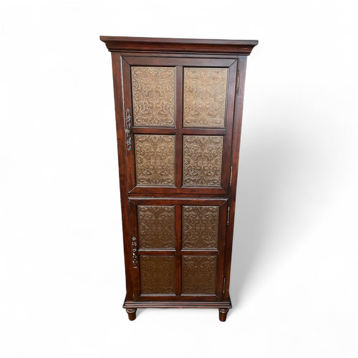 Wooden Cabinet with Embossed Metal Panels