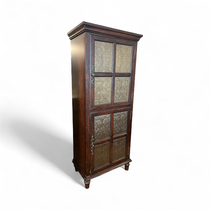 Wooden Cabinet with Embossed Metal Panels