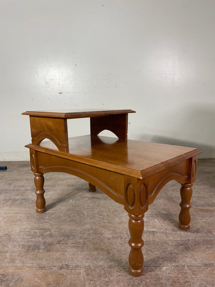 Solid Wood Tiered Side Table