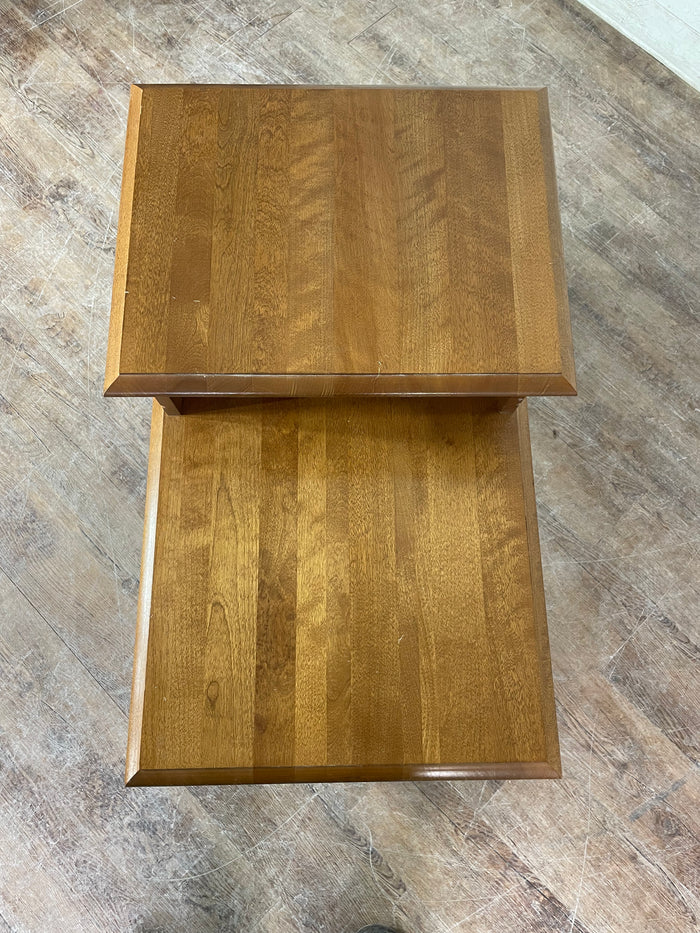 Solid Wood Tiered Side Table