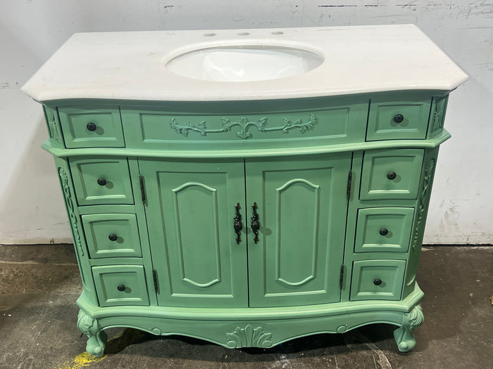 Lunette 42'' Single Bathroom Vanity with Engineered Marble Top