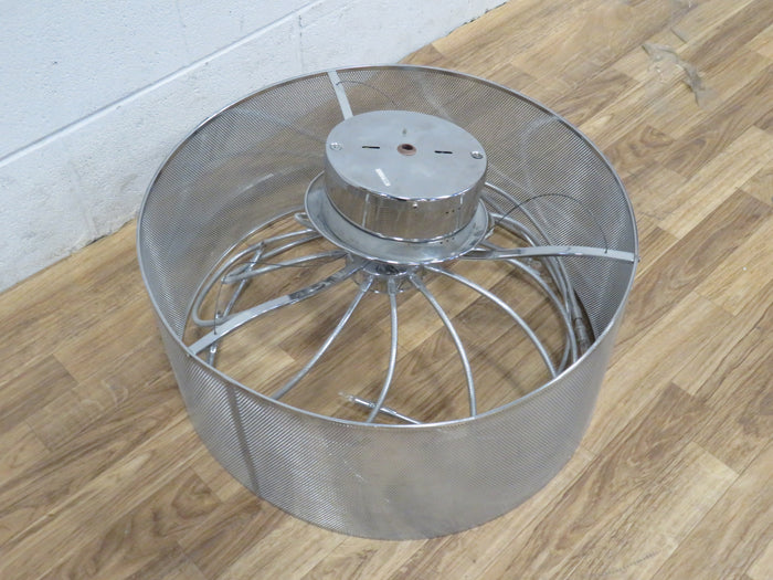 Chrome Finish Chandelier with Round Metal Mesh Shade
