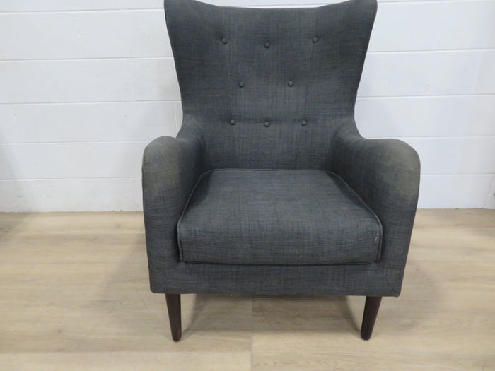 Gray Wing Back Chair