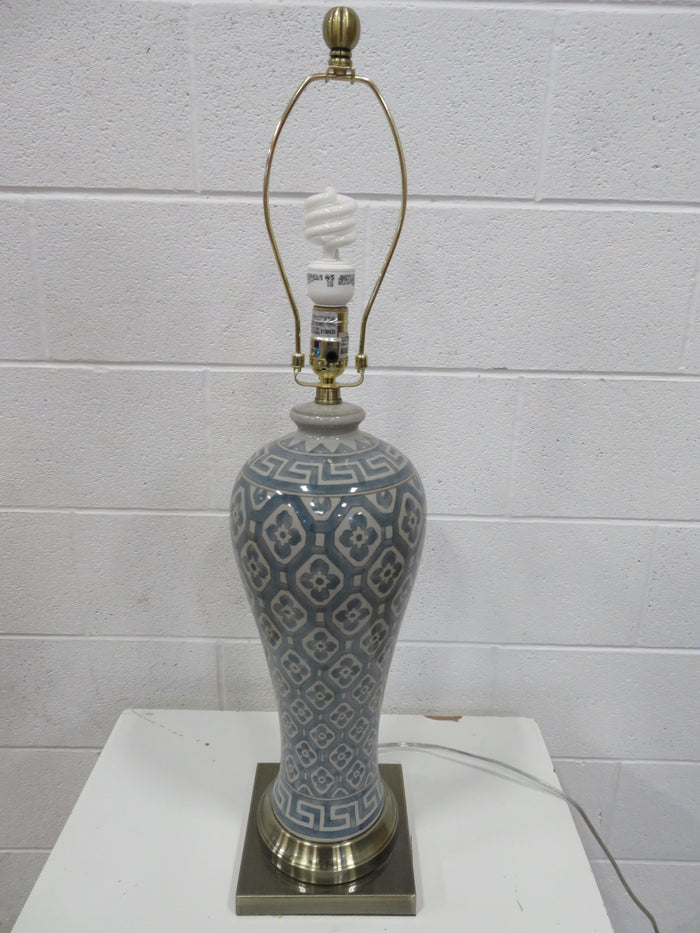 Ceramic Table Lamp with Brass Base