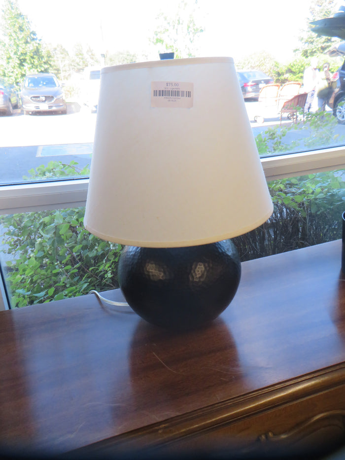 13" x 13" Black Lamp With White Shade