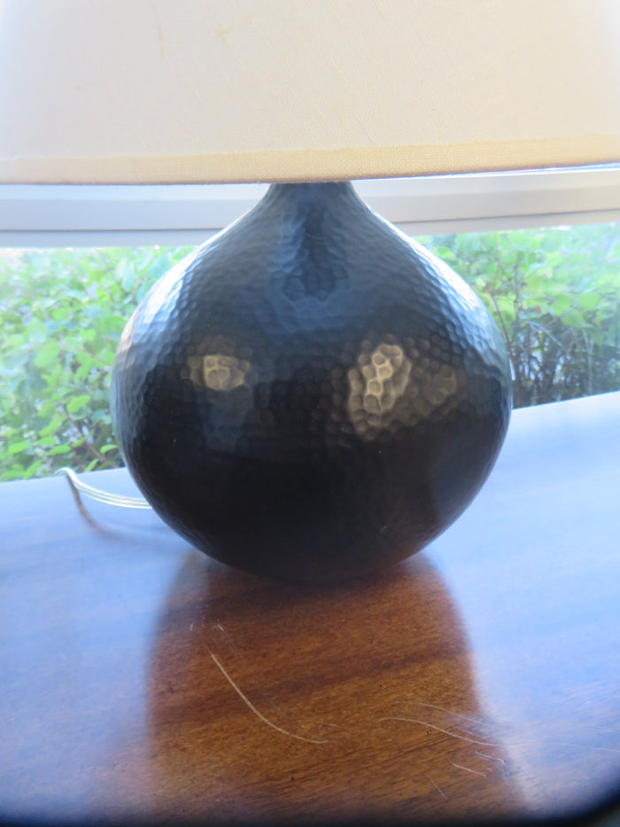 13" x 13" Black Lamp With White Shade
