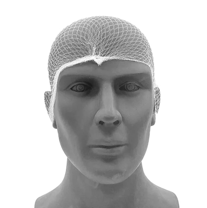 Invisible Mesh Hairnet White Nylon 28" - 100 Hairnets 1850
