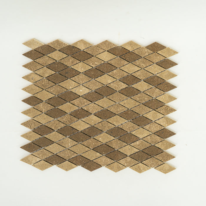 Marble Light and Dark Brown Mosaic Tiles - 11.7" x 13.7"