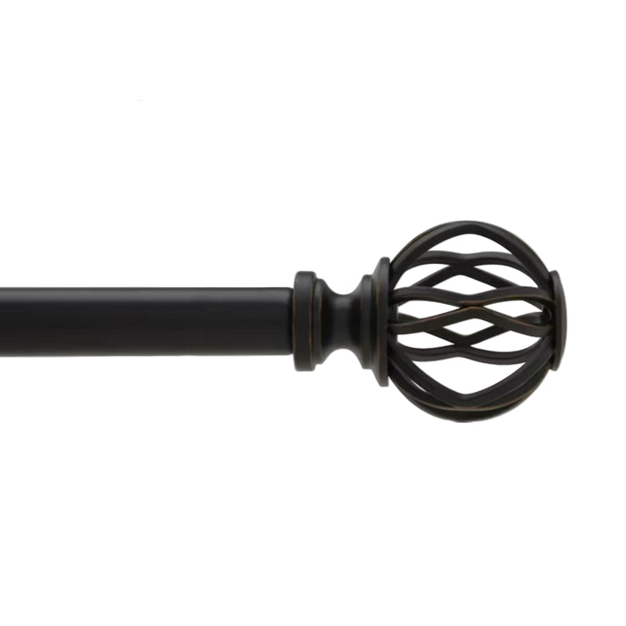Lattice 3/4" D Curtain Rod- Black