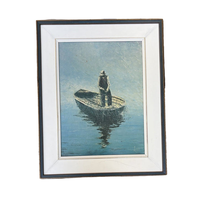 24-Inch Lone Figure On A Boat In Calm Water