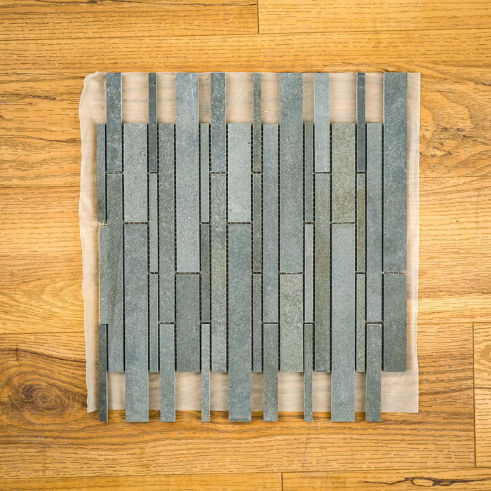 12" x 12" Bluestone Brick Marble Mosaic Tile in Grey Tones  5.1 sq. ft. (5 per box)