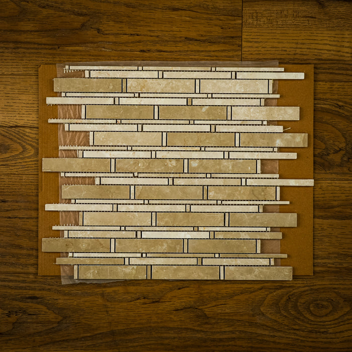 12.5" x 12.5" Bitticino Bamboo Marble Mosaic Tile  6.51 sq. ft. (6 per box)