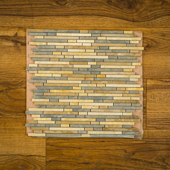 12" x 12" Lagos Azul Brown Marble Mosaic Tile  6 sq. ft. (6 per box)