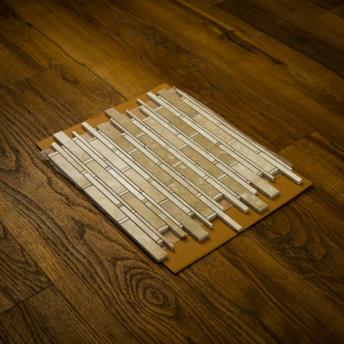 12.5" x 12.5" Bitticino Bamboo Marble Mosaic Tile  6.51 sq. ft. (6 per box)