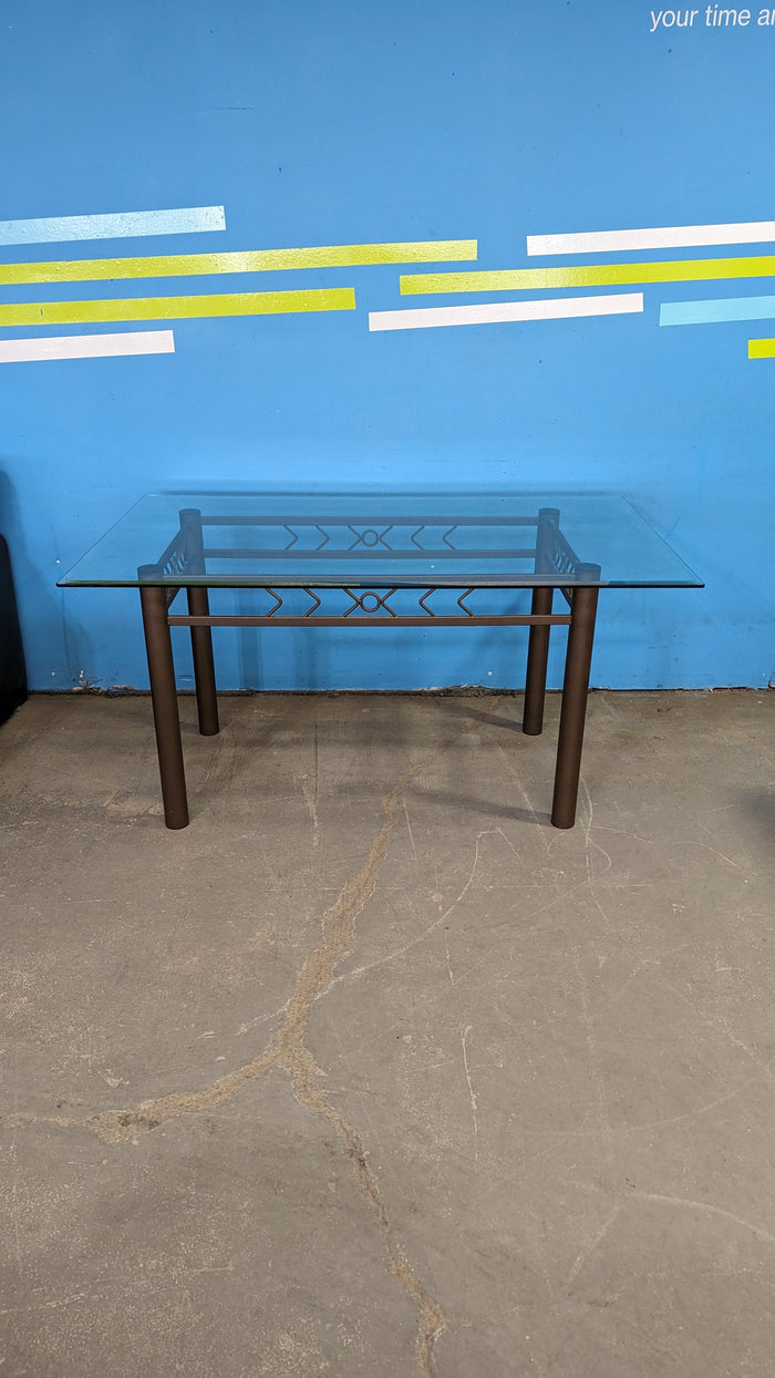 60" x 36" Glass-Top Dining Table