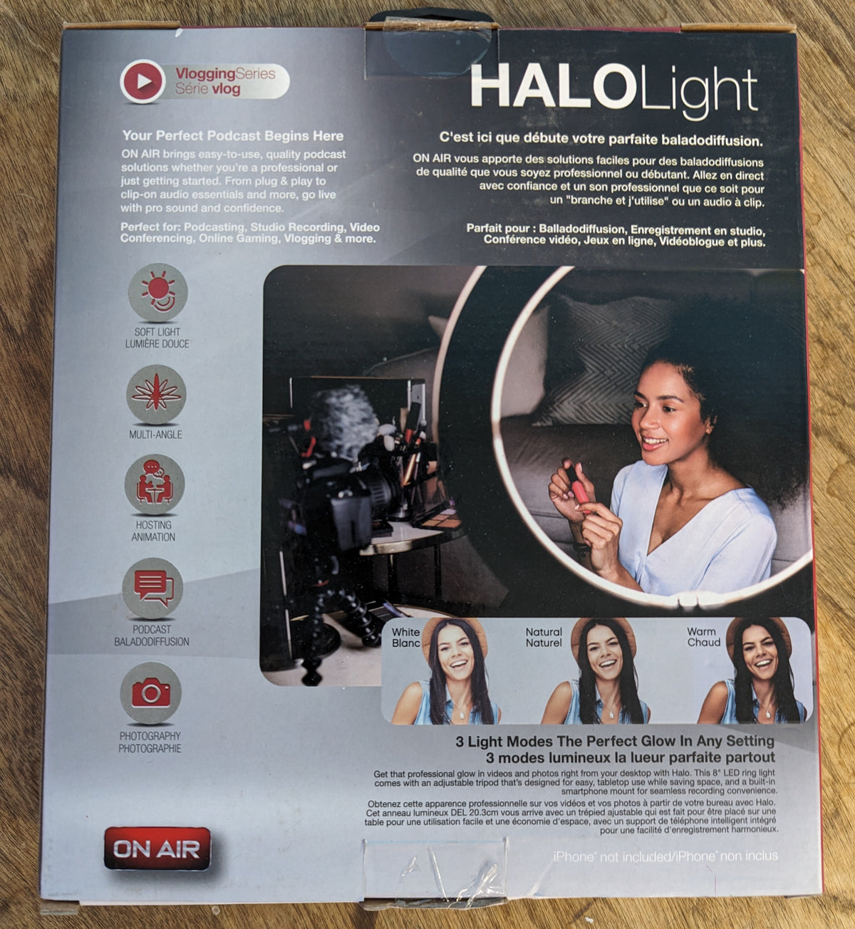 TZUMI HaloLight 8" Portable LED Ring Light w/ Desktop Stand & Phone Holder