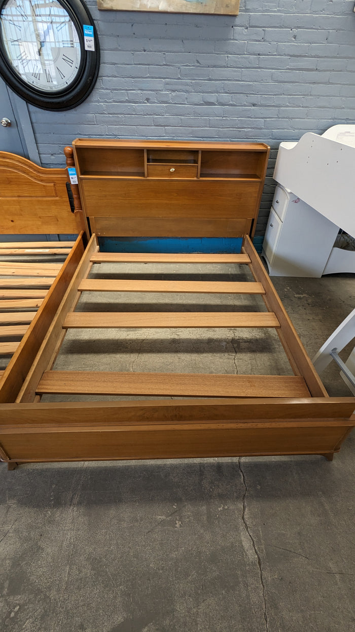 56" x 86" Maple Bed Frame w/ Storage