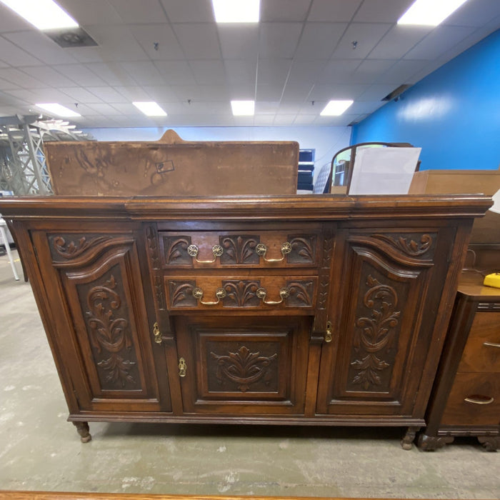 Retro Wooden Dining Buffet with Brass Handles