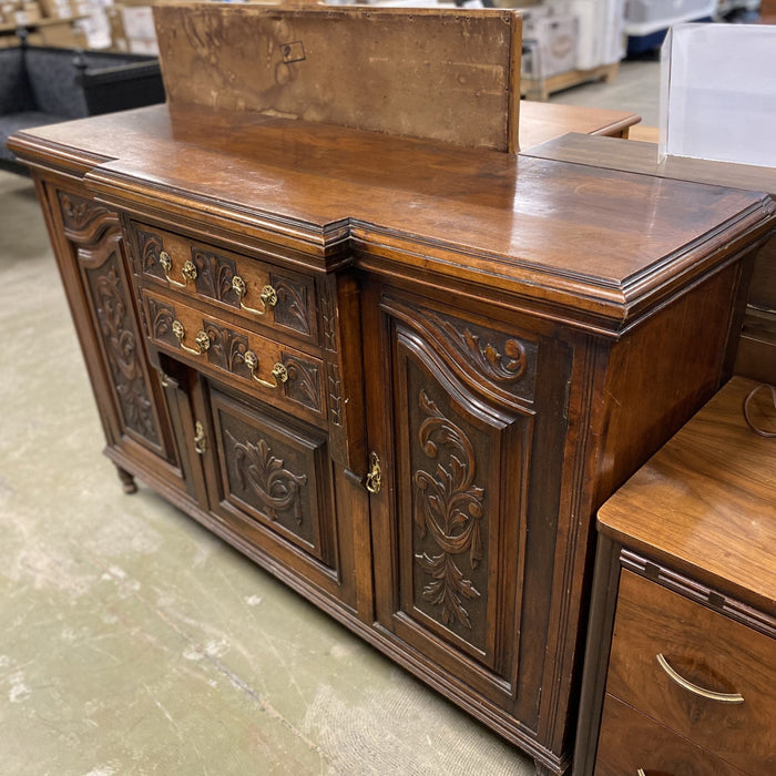 Retro Wooden Dining Buffet with Brass Handles