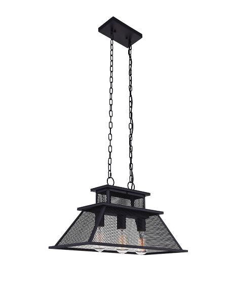 SAVILL 3-Light Island Chandelier With Reddish Black Finish