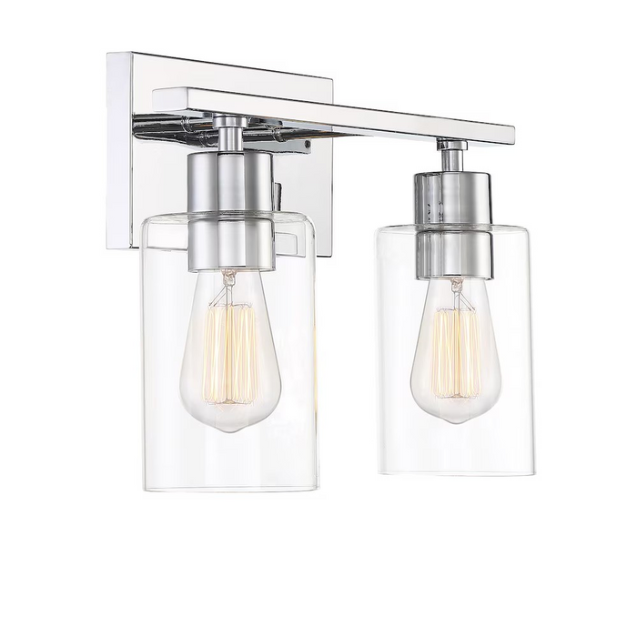 Lambert 2-Light Bathroom Vanity Light in Polished Chrome
