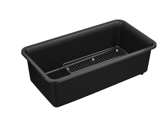 KOHLER Carin Undermount Neoroc® 33-1/2-Inch Single Bowl Kitchen Sink in Matte Black