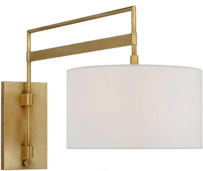 Ray Booth Gael Large Articulating Wall Light in Antique Brass