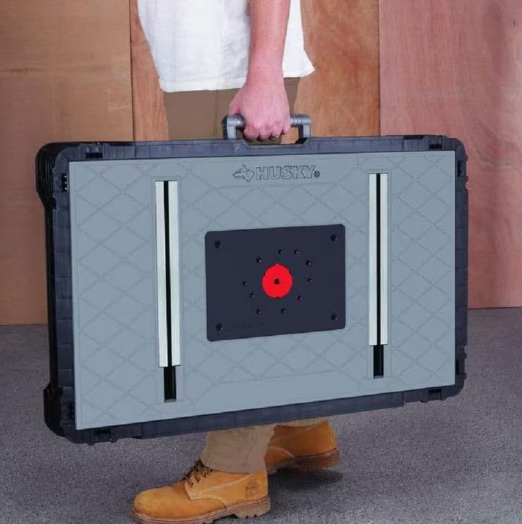 Husky 1.8 ft. x 3 ft. Portable Jobsite Workbench in Black