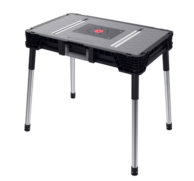 Husky 1.8 ft. x 3 ft. Portable Jobsite Workbench in Black
