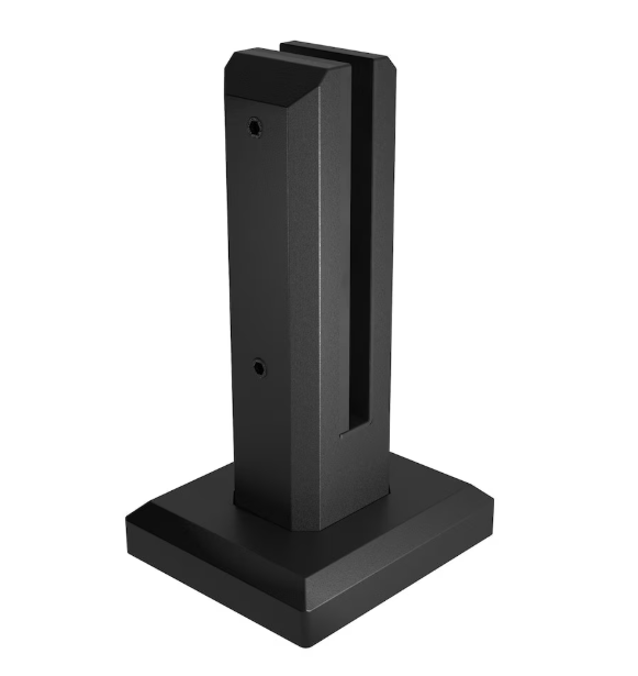 Peak MountainView Glass Deck Railing 8 1/2-inch H Spigot in Matte Black Stainless Steel