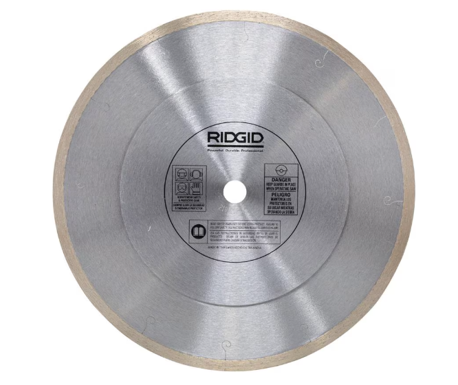 RIDGID 10-inch Continuous Rim Diamond Blade with Reinforced Hub