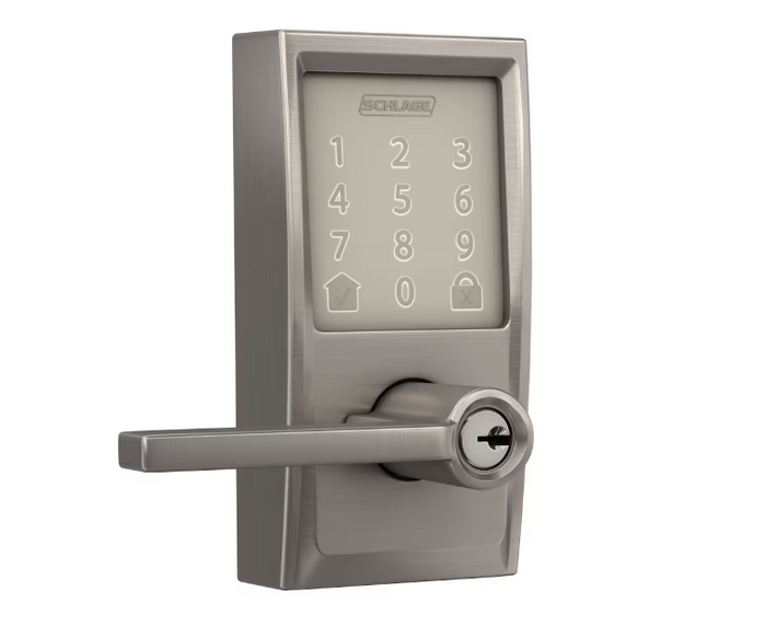 Schlage Encode Smart Lock Wifi Lever Century Satin Nickel