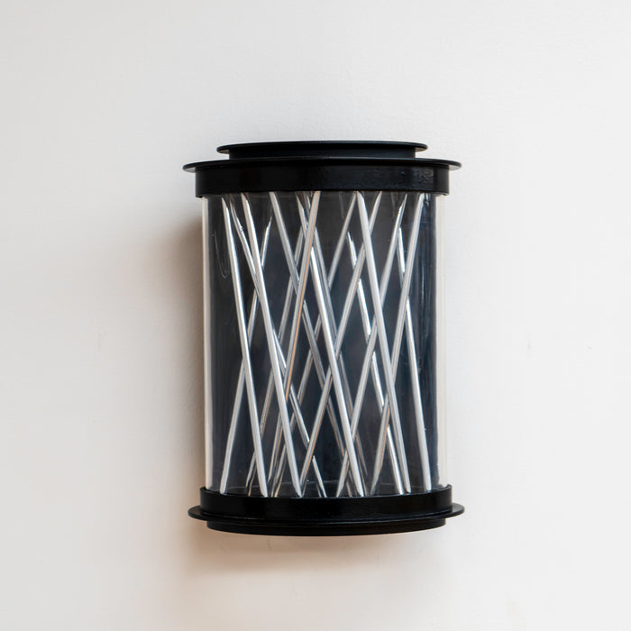 Bedazzle Outdoor Wall Lantern- Texture Ebony/Polished Chrome