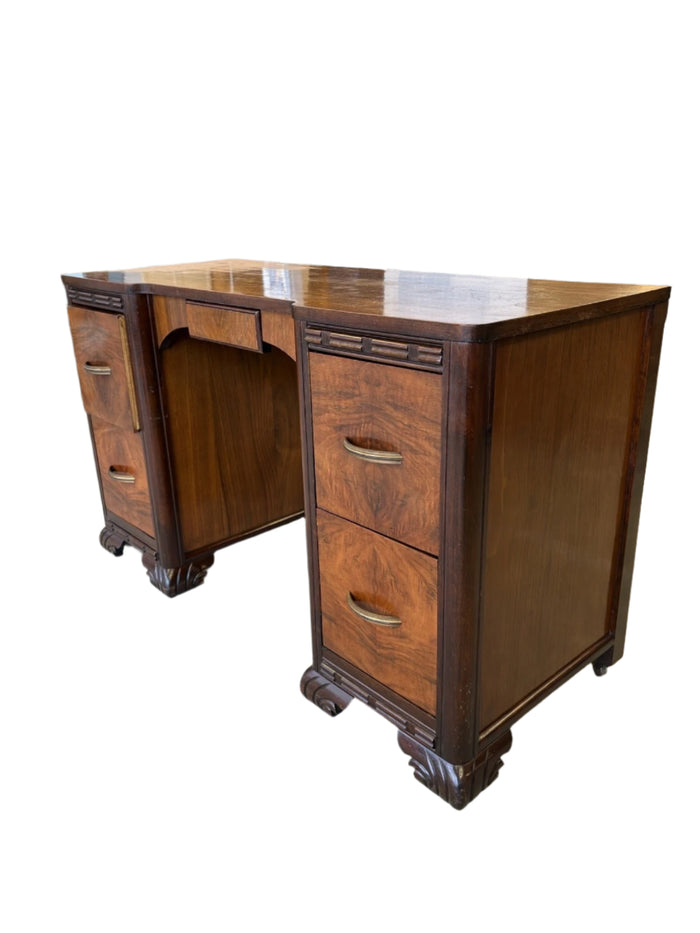 Antique Solid Oak Make-Up Vanity