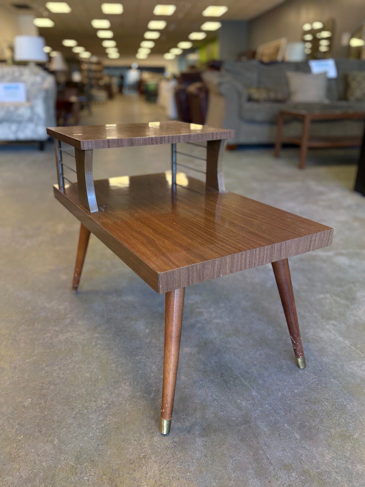 Mid Century Antique Telephone Table And Chair Side Table With