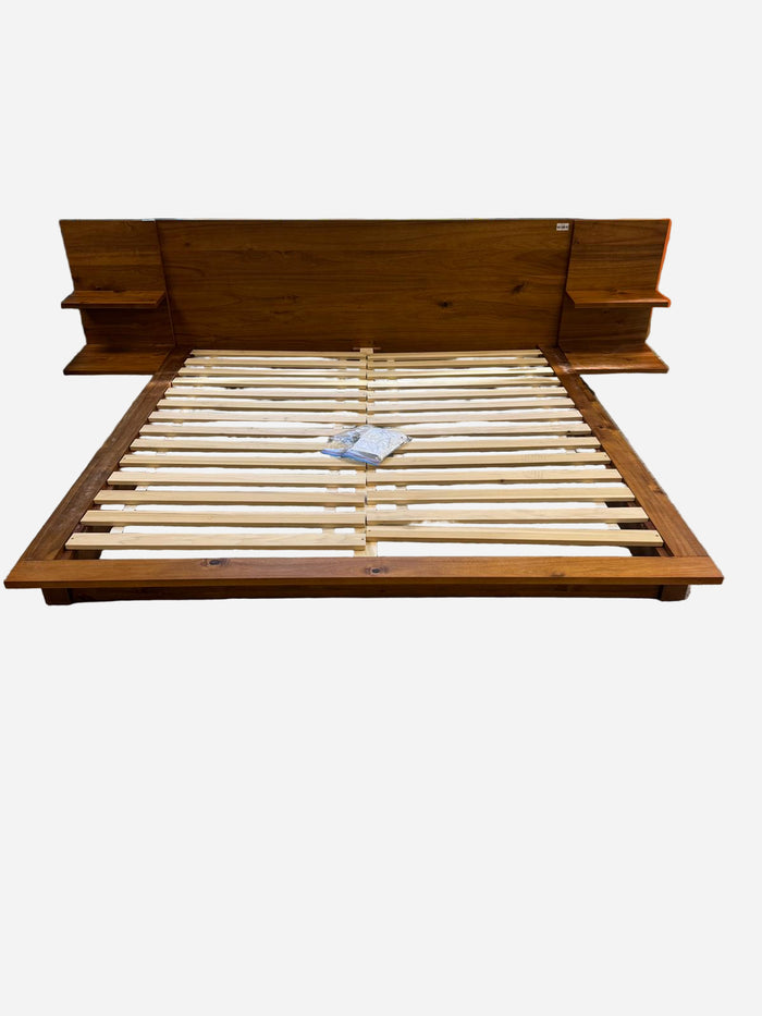 116"W Wooden King Bed Frame
